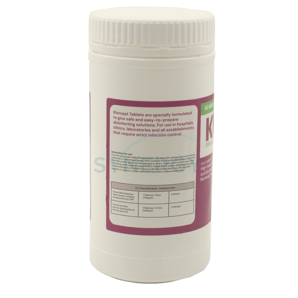 Klorsept 87 Effervescent Disinfectant Tablets (Can of 60 tablets)