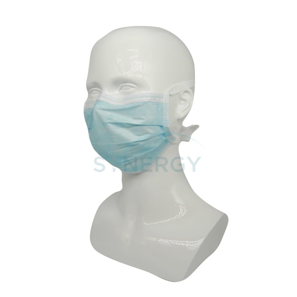 Medical Face Masks 3 Ply Tie-On Blue (Box Of 50S)
