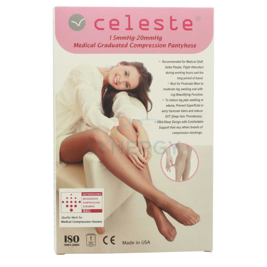 Medical Graduated Compression Nude Pantyhose 15-20Mmhg - Relieves Fatigued Legs