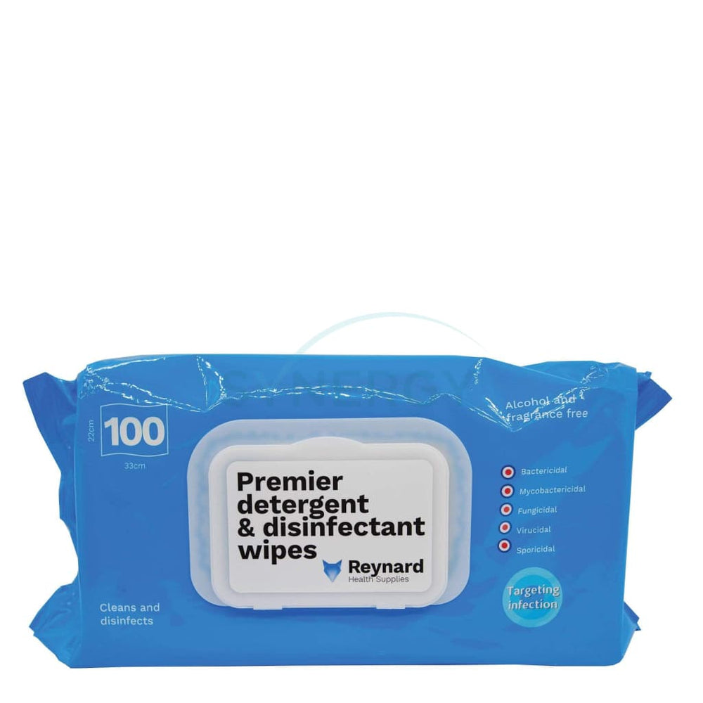 Reynard Premier Detergent & Disinfectant Wipes (Pk of 100's)