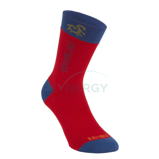 Solidea Graduated Compression Unisex Bamboo Fly Happy Blue Socks 18/24 Mmhg Mid-Calf Rosso - Size S