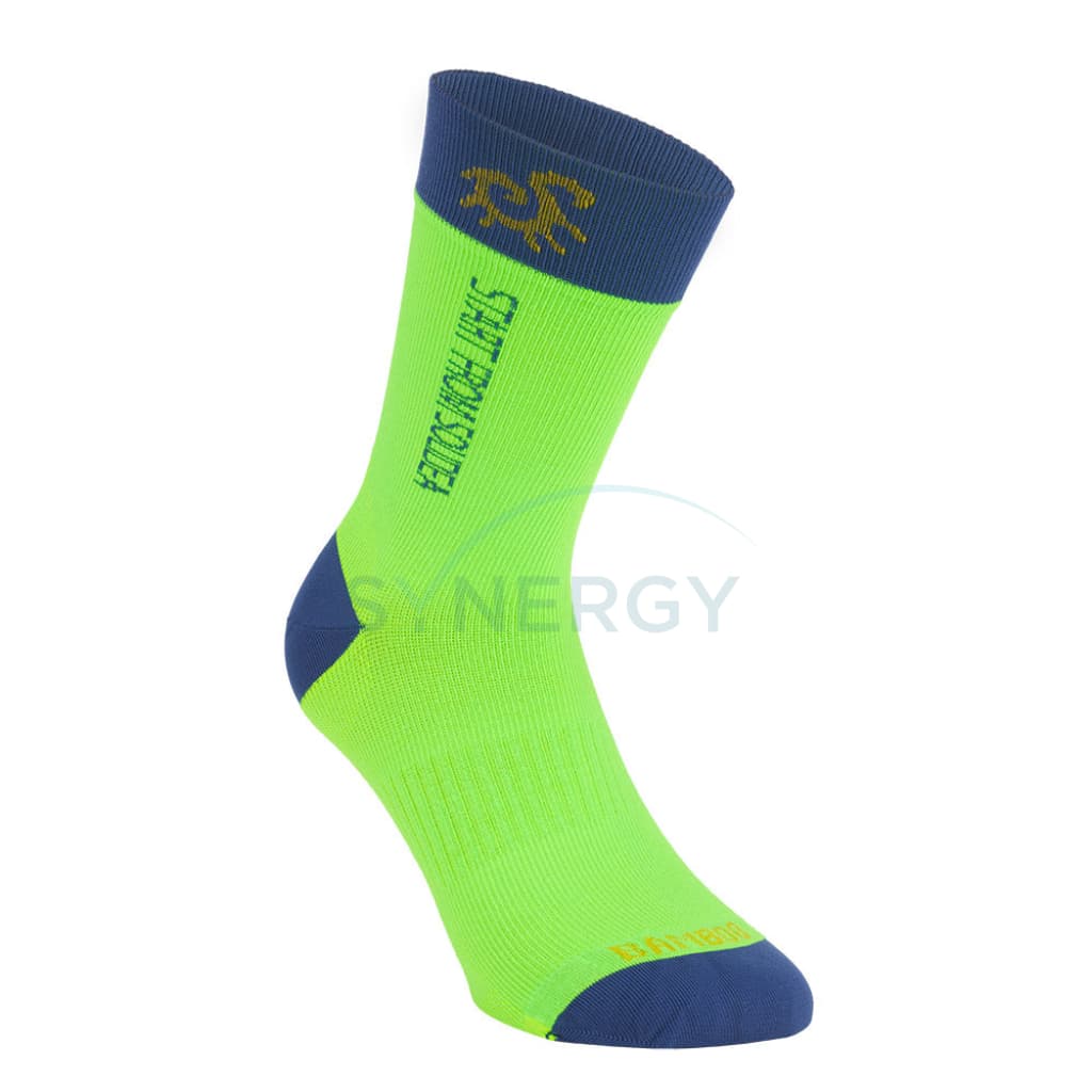 Solidea Graduated Compression Unisex Bamboo Fly Happy Blue Socks 18/24 Mmhg Mid-Calf Verde Fluo -