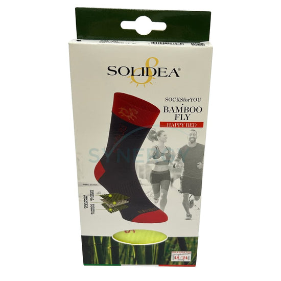 Solidea Graduated Compression Unisex Bamboo Fly Happy Red Socks 18/24 Mmhg Mid-Calf