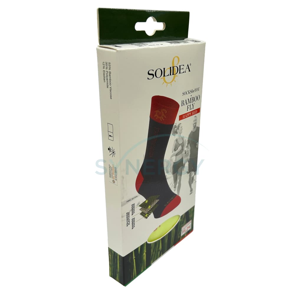 Solidea Graduated Compression Unisex Bamboo Fly Happy Red Socks 18/24 Mmhg Mid-Calf