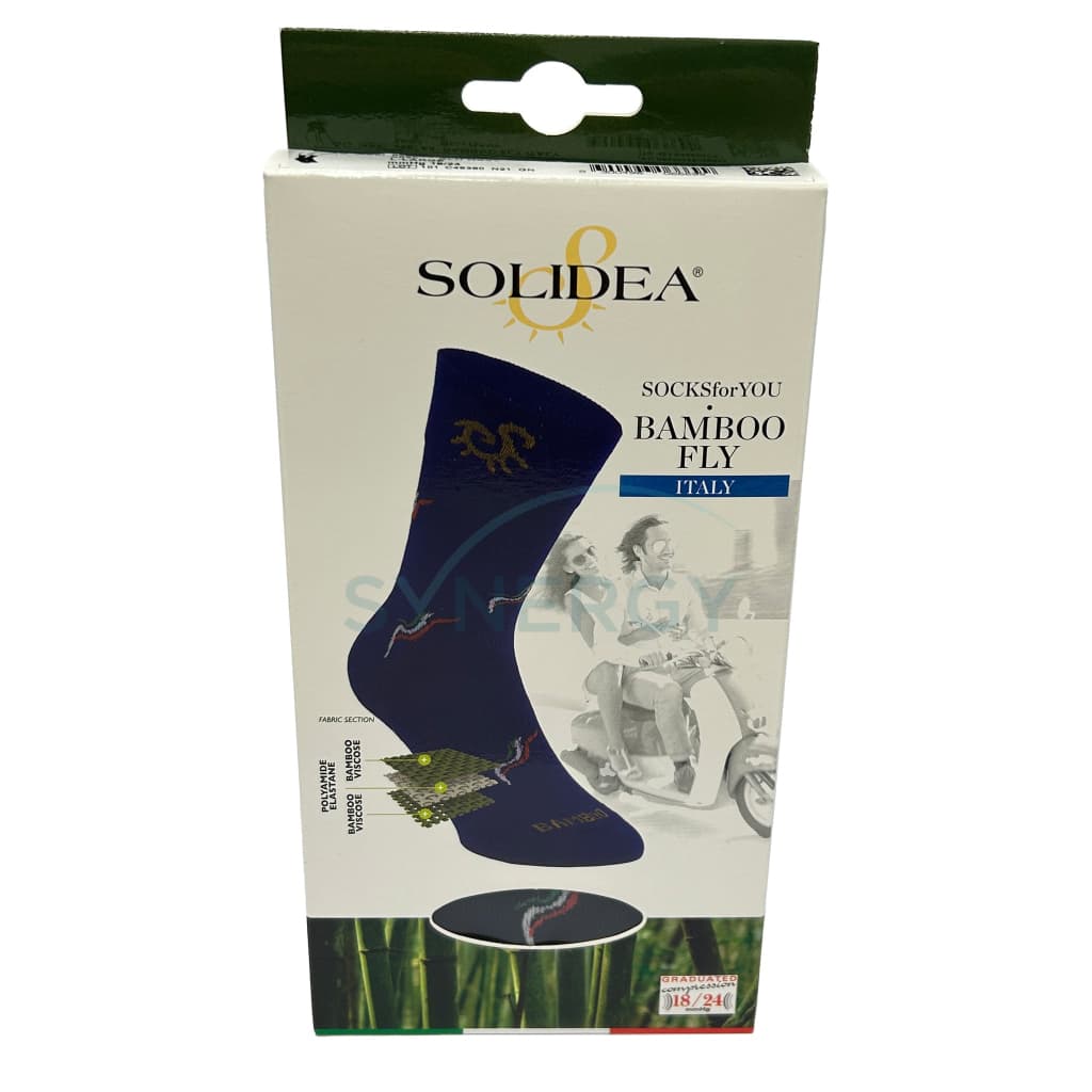 Solidea Graduated Compression Unisex Bamboo Fly Italy Socks 18/24 Mmhg Mid-Calf