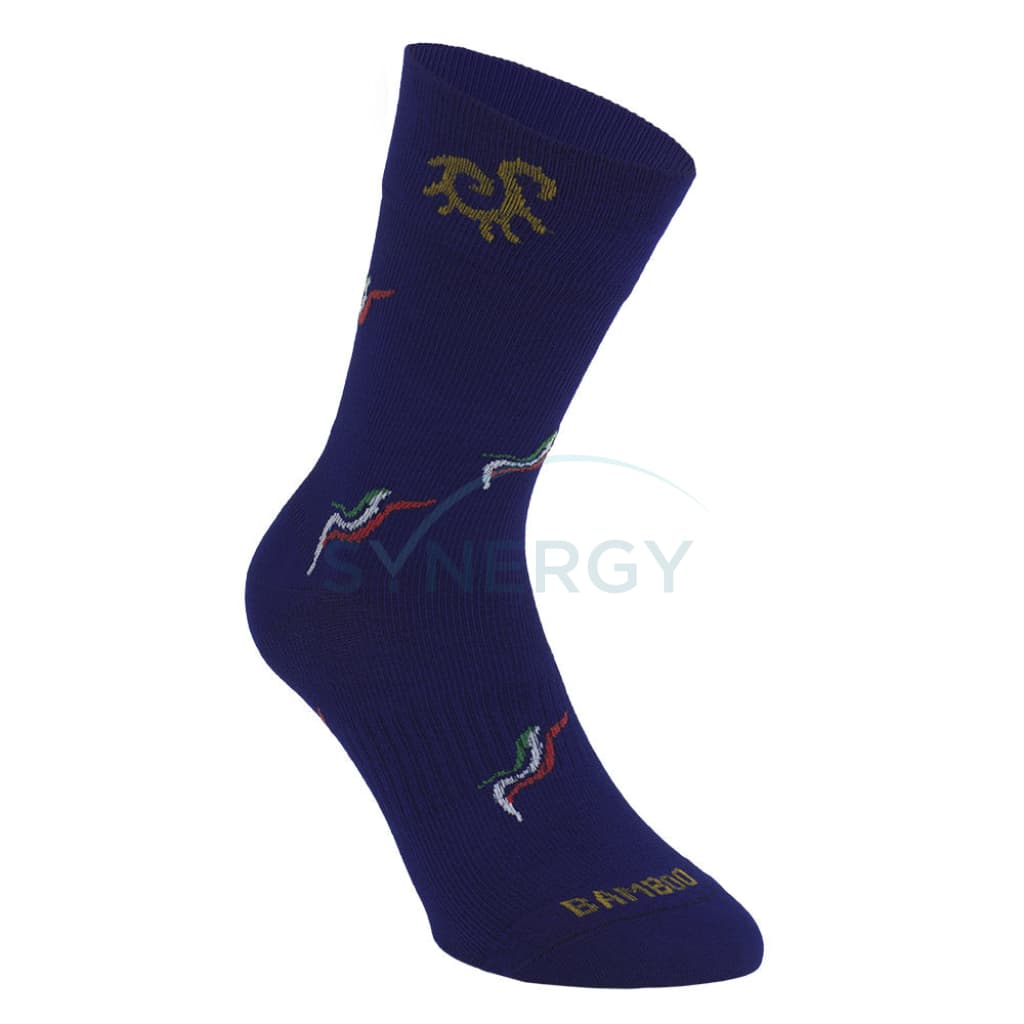 Solidea Graduated Compression Unisex Bamboo Fly Italy Socks 18/24 Mmhg Mid-Calf Blu Navy - Size S