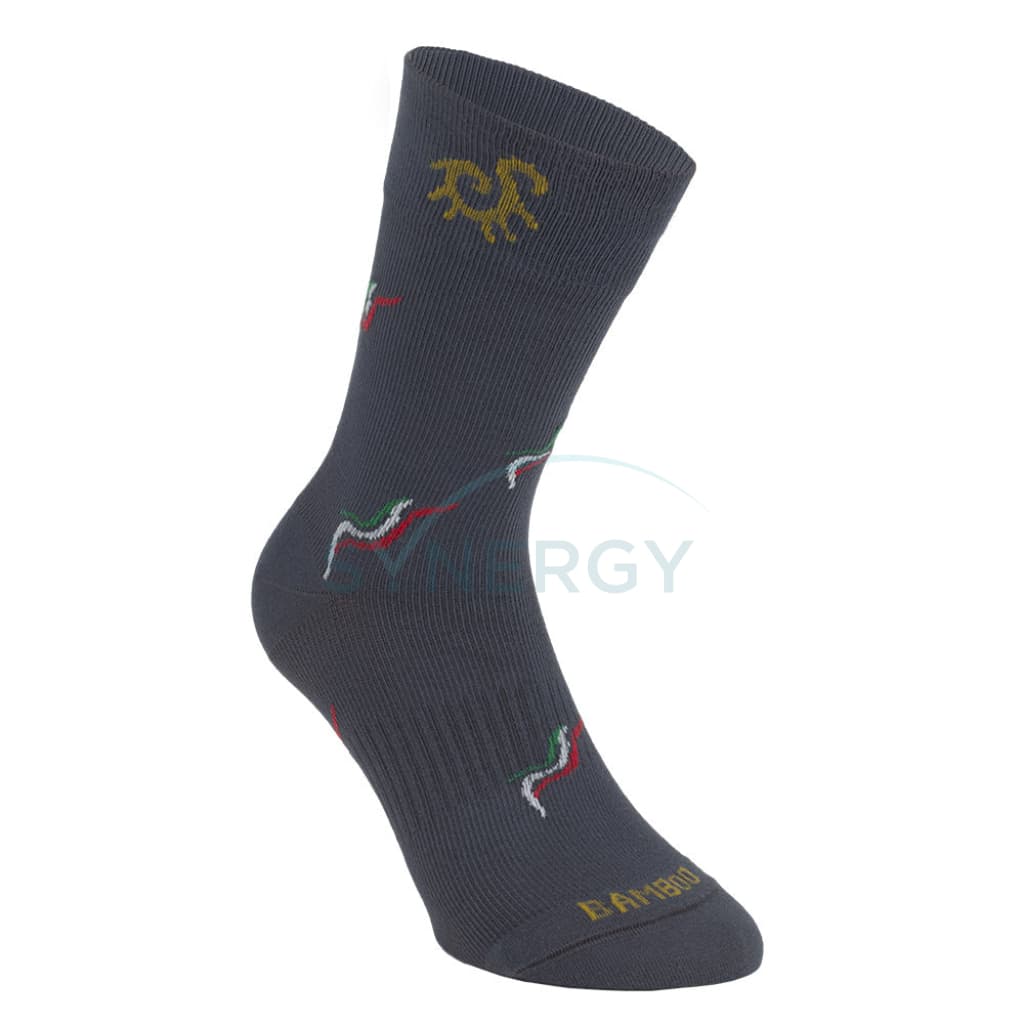 Solidea Graduated Compression Unisex Bamboo Fly Italy Socks 18/24 Mmhg Mid-Calf Grigio - Size S (Bx)