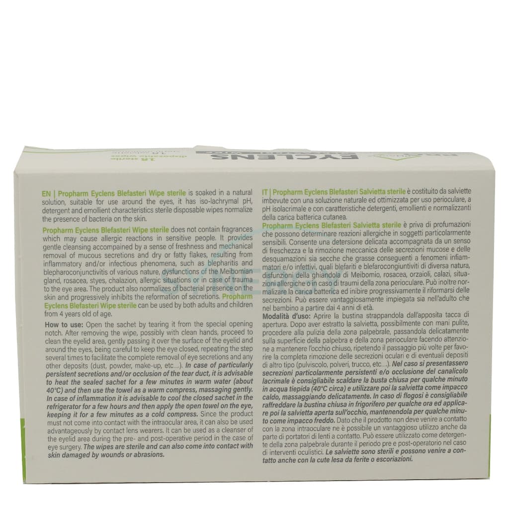 Sterile PROPharm EYCLENS BLEFASTERI WIPE (Box of 18’s)